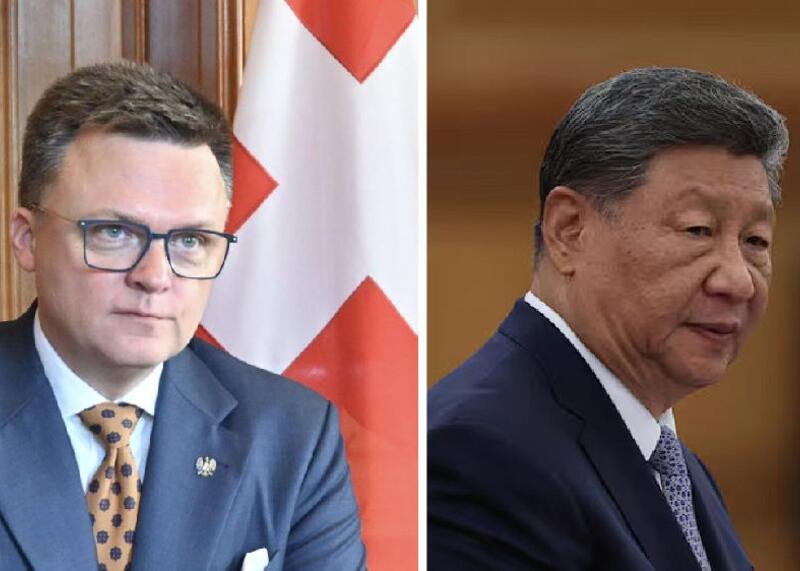 Szymon Hołownia i Xi Jinping
