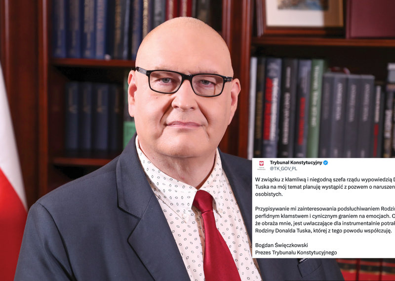 Tusk atakuje, prezes Trybunału Konstytucyjnego odpowiada. Święczkowski zapowiada pozew