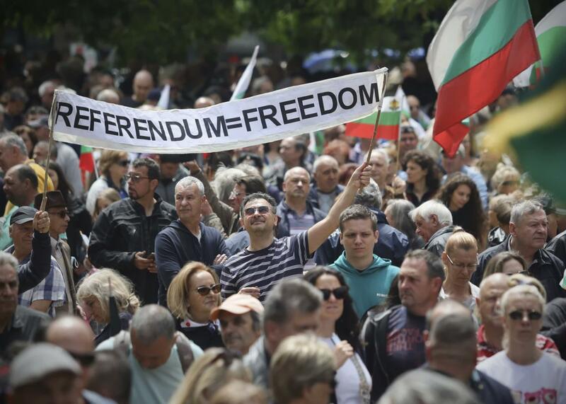 protest przeciw UE w Bułgarii