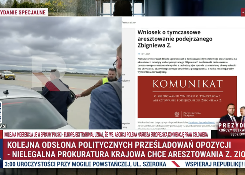 Nielegalna prokuratura chce aresztowania Ziobry