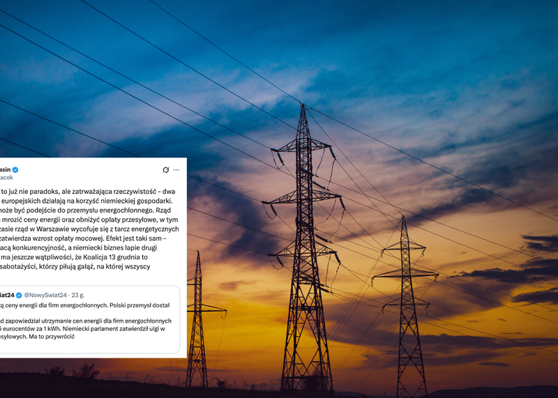 Sasin komentuje zmiany cen energii