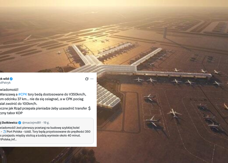 350 km/h tylko na papierze? Internauci punktują rząd Tuska ws. CPK