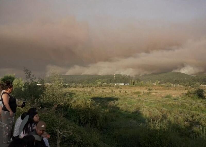 chmura z pożarów w Chile