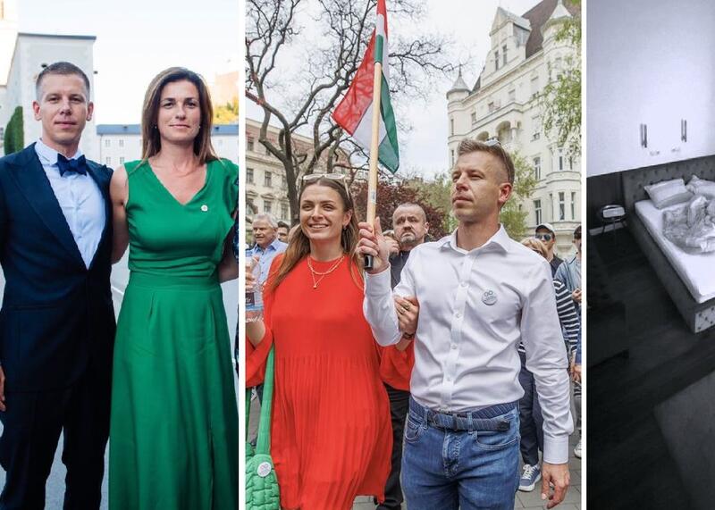 Peter Magyar z Judit Varga po lewej