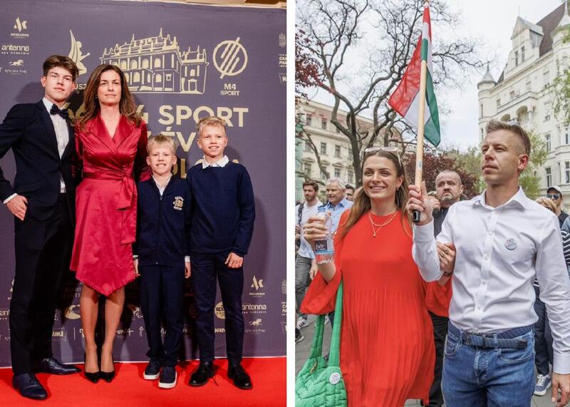 Judit Varga z dziećmi i Peter Magyar, były mąż Vargi z byłą kochanką