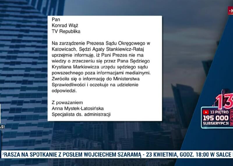 Sąd w Katowicach o Markiewiczu