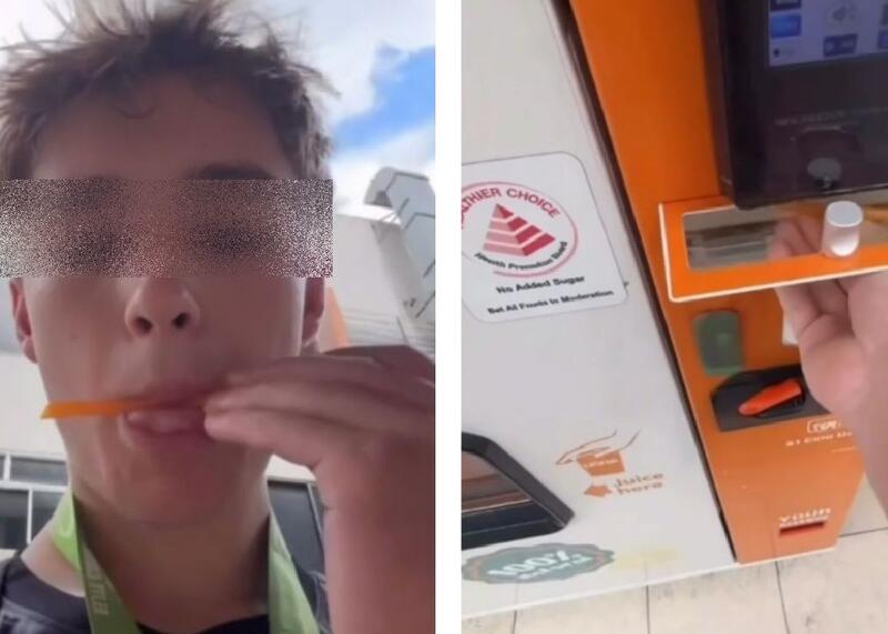 polizał słomkę w Singapurze