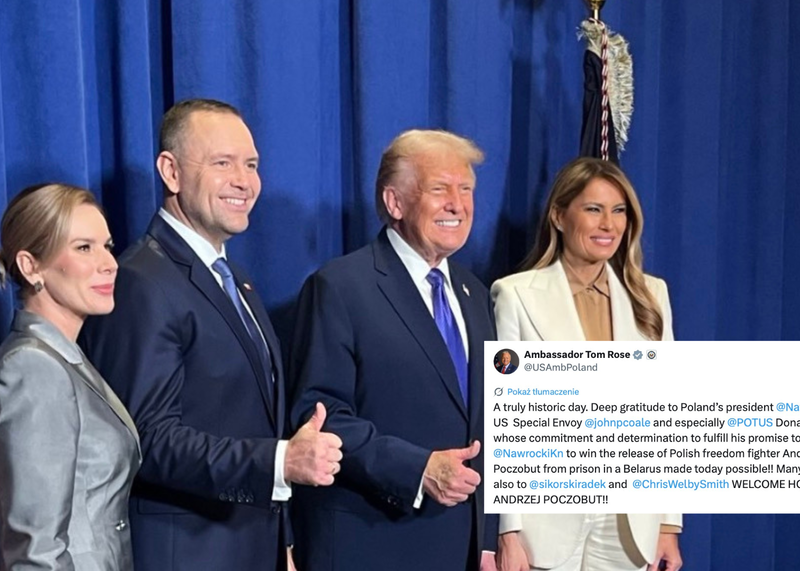 Ambasador USA wskazuje rolę Nawrockiego przy uwolnieniu Poczobuta