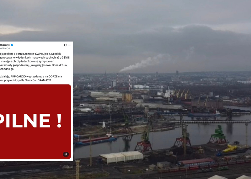 Spadki w porcie Szczecin-Świnoujście