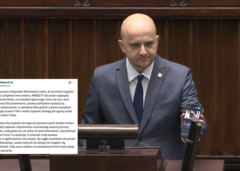 Matecki o immunitecie posła KO i działaniach mediów