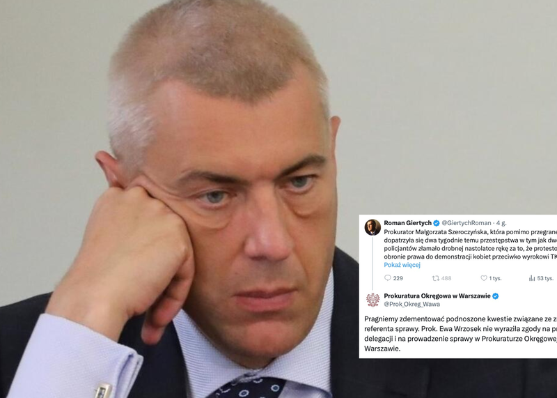 Prokuratura odpowiada Giertychowi po umorzeniu śledztwa ws. afery dwóch wież. "Pragniemy zdementować"