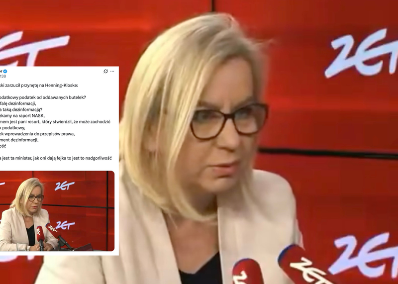 Hennig-Kloska zagięta na pytaniu o podatek od butelek