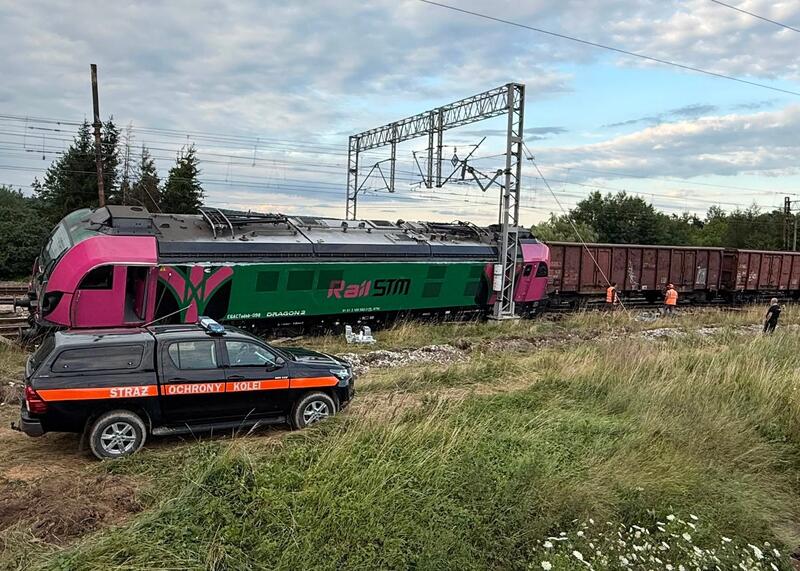 wykolejenie lokomotywy w Zagnańsku