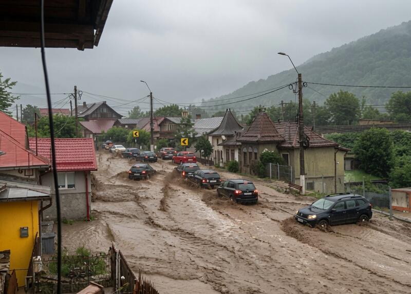 powódź błyskawiczna w Rumunii
