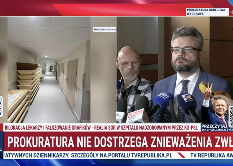 Rzecznik prasowy Prokuratury Okręgowej w Warszawie prokurator Piotr Skiba podczas briefingu w siedzibie prokuratury w Warszawie