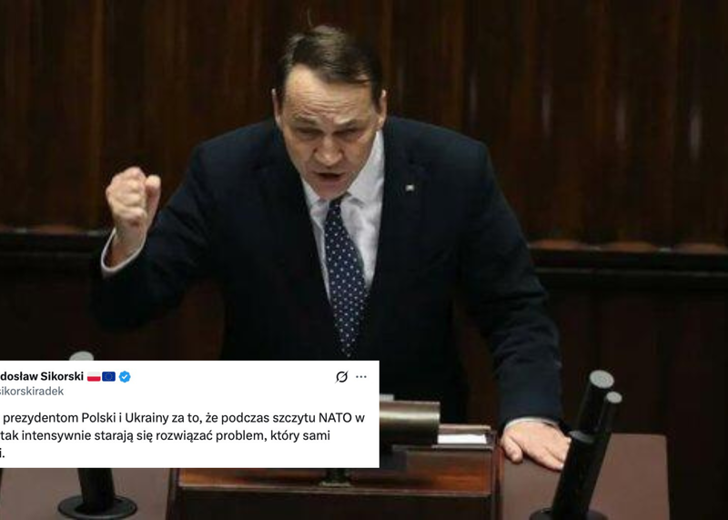 Sikorski tłumaczy wpis