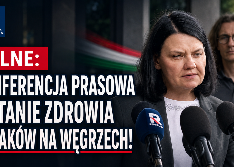 Konferencja prasowa delegacji polskiej na Węgrzech w sprawie stanu zdrowia Polaków poszkodowanych w tragicznym wypadku autokaru