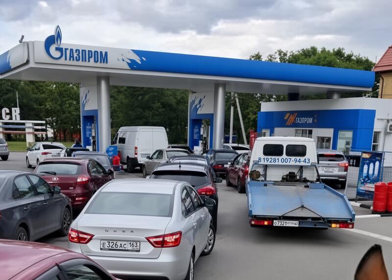 kolejki za paliwem w Rosji