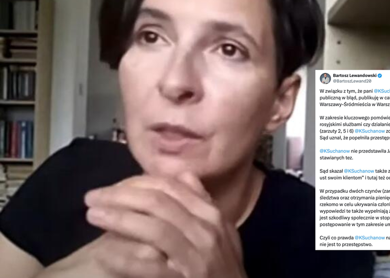 Sąd skazał Klementynę Suchanow. Mec. Lewandowski publikuje wyrok i odpowiada na jej zarzuty