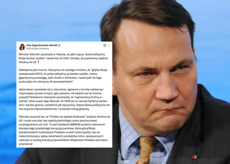 Zajączkowska-Hernik ostro o słowach Sikorskiego ws. Ukrainy: „Nasza klasa polityczna nie ma za grosz odpowiedzialności”
