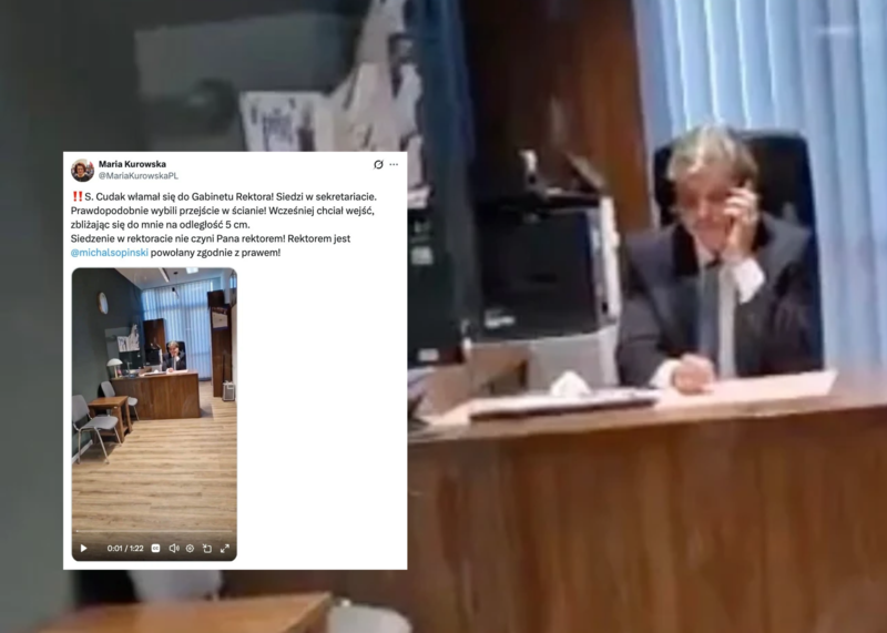 Sprzęt Republiki wyniesiony z sali w AWS. Kurowska potwierdza